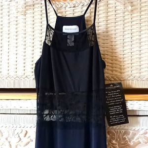 Black evening gown with lace bodice